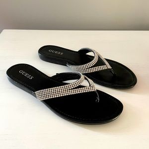 GUESS Black Sequined Sandals Size 10
